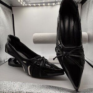 Black Mary Jane Wedge Pumps (sz 39...US 7.5)